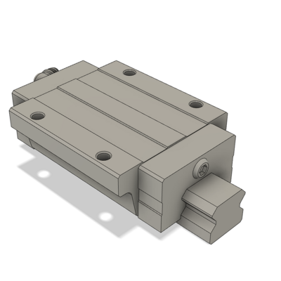 AIRTAC PROFILE RAIL ASSEMBLY<br>LSH 20MM HIGH ACCURACY, NO PRELOAD, STANDARD TOP MOUNTING FLANGE - LONG BLOCK, RAIL L = 1000MM QTY: 1 BLOCK1